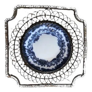 1900s Wire Basket With Bristol England Plate