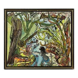 Unknown, Naive Abstract Landscape Folk Art 20th Century
