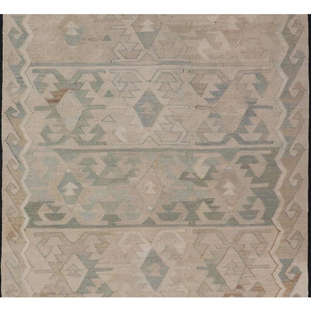 Textile Turkish Vintage Kilim Gallery Rug With Sub-Geometric Design 5'2 X 9'1 For Sale - Image 7 of 11