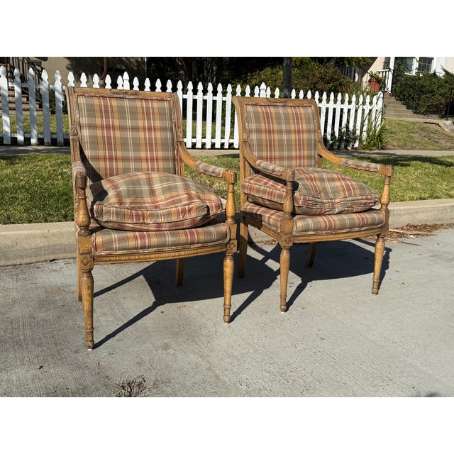 Pair of Mid 20th Century of French Directoire Style Arm Chairs For Sale In San Diego - Image 6 of 12
