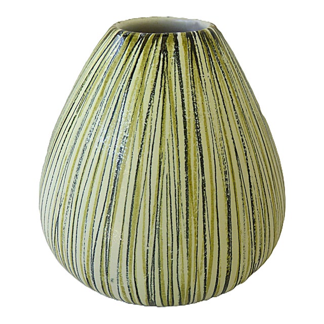 Linea Series Onion Shaped Ceramic Vase by Aldo Londi for Bitossi Italy 1950s For Sale