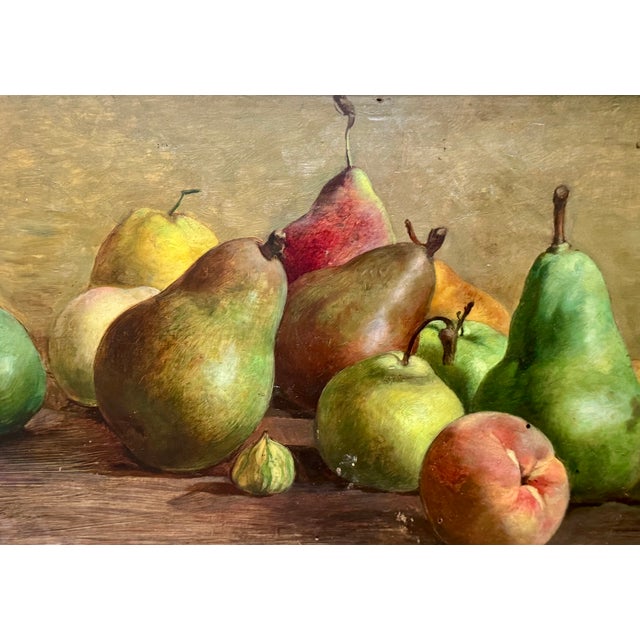 Still Life with Pears, Late 19th Century, Oil Painting For Sale - Image 3 of 12