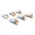 Mid 20th Century Hand Carved Bone Frog Napkin Rings Asia - Set of 6 For Sale