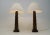 Pair of rare wooden table lamps from Temde, Switzerland 1960s. Hand-carved in Honduras, made in Switzerland. The lamp with...