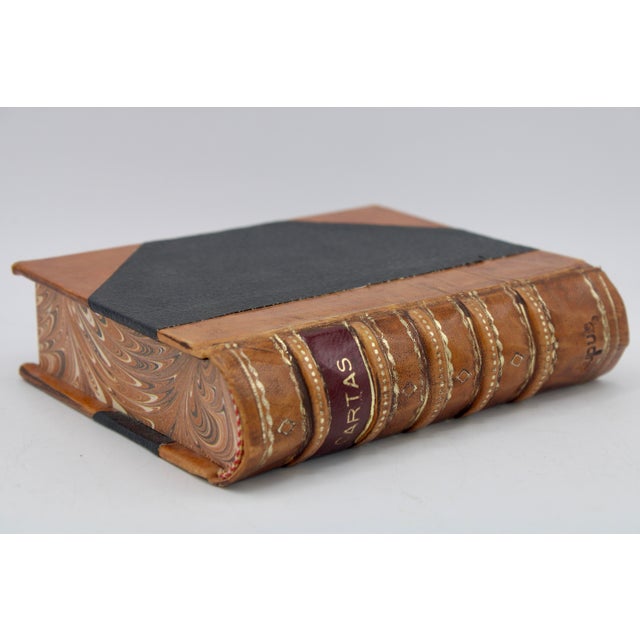 1940s Vintage Leather Card Book Box For Sale - Image 4 of 12