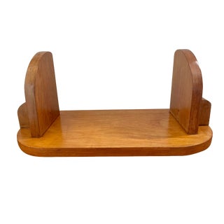 1970s Art Deco Wood Bookends Shelf For Sale