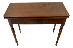 Antique George III Quality Mahogany Fold over Tea Table