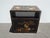 Chinoiserie Vintage Chinese Asian Chinoiserie Floral Cabinet ~ Black Lacquered Side Table For Sale - Image 3 of 15