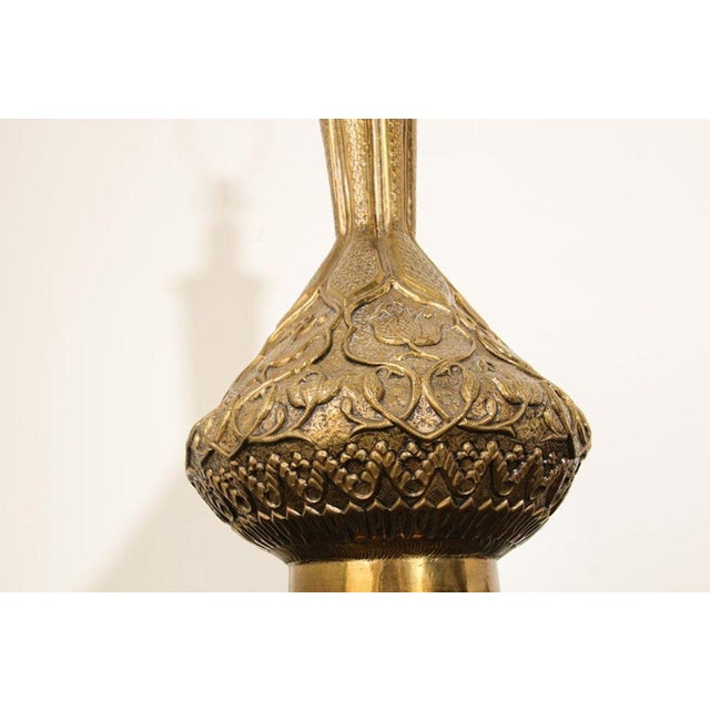 Brass Moorish Mughal Indo Persian Islamic Brass Table Lamp For Sale - Image 8 of 18