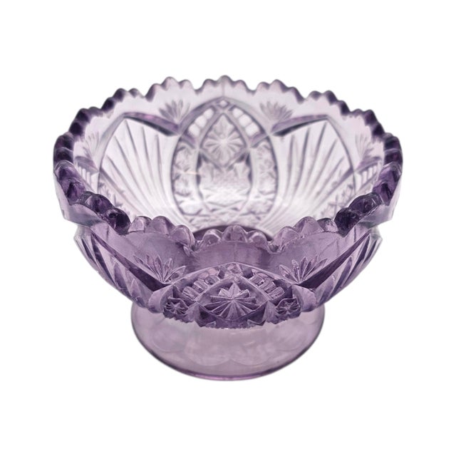 Eapg Sun Purple Salesman Sample Punch Bowl, 3.5" (Bryce Higbee, 1905) For Sale - Image 9 of 11