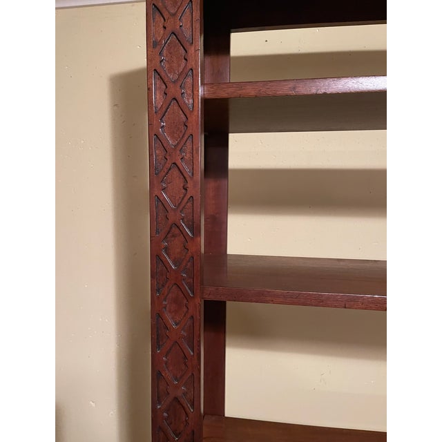 Beautiful English walnut etagere with 5 adjustable shelves and one stationery shelf on the bottom. Items can also be...