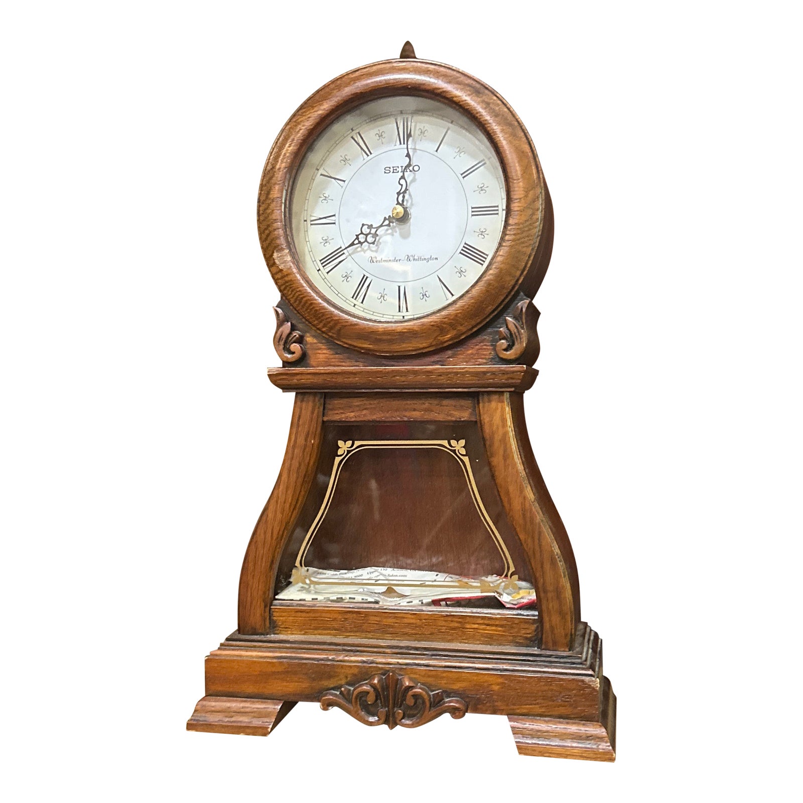 1970s Wooden Standing Small Clock | Chairish