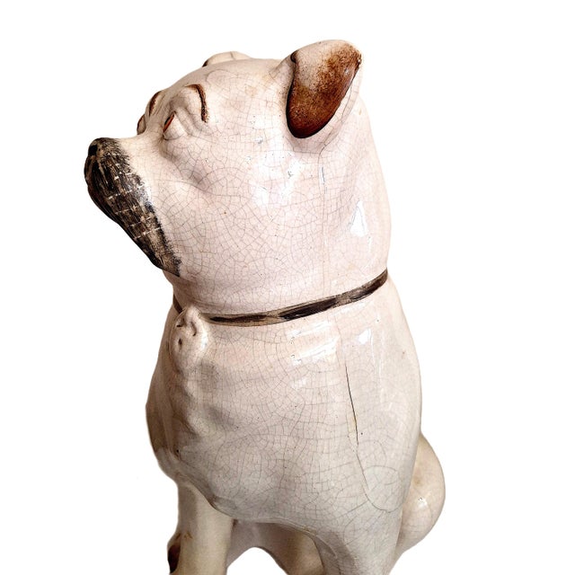 Antique Pair of Staffordshire Pug Dogs For Sale - Image 4 of 17