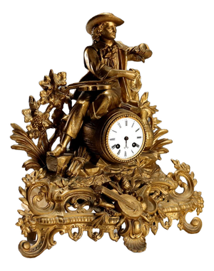 Gilt Antimony Table Clock