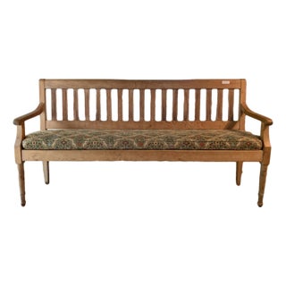 Late 19th Century Carved Pine Bench For Sale