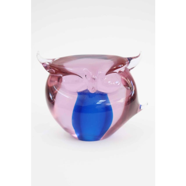 Mauve Sommerso Murano Glass Owl by Ermanno Nason for Cenedese, Italy, 1960s For Sale - Image 8 of 8