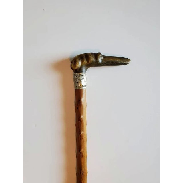 Early 20th Century Hand Carved Italian Greyhound Walking Cane For Sale - Image 4 of 11