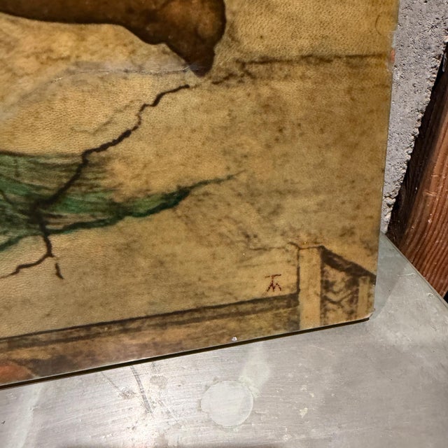 The Creation of Adam Michelangelo by Maria Teresa Mendez Goatskin on Wood For Sale - Image 13 of 14