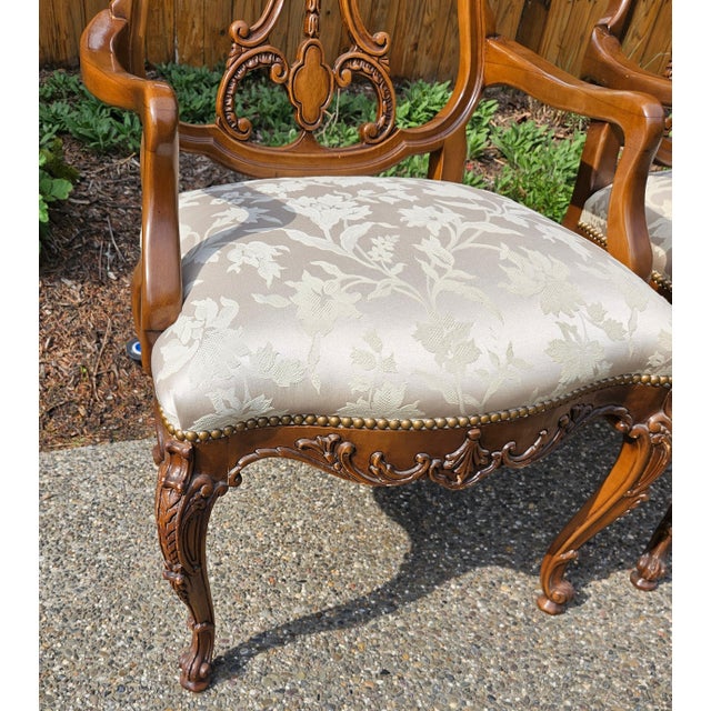 See matching chairs in our chairish store. Great shape. Minor age related ware.. few old repairs. Arm slightly loose....