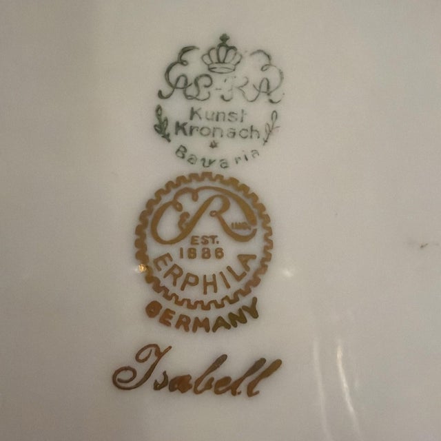 Mid 20th Century Vintage Erphila German Porcelain Trinket Box Isabell Gold Rococo Bavaria For Sale - Image 5 of 7