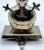 Shabby Chic Heavy Vintage Silver-Tone Snowman Stocking Holder For Sale - Image 3 of 7