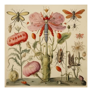 Insects and Flowers – Natural History Fine Art Print For Sale