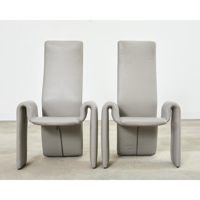 Late 20th Century Set of Eight Steve Leonard for Brayton Leather Dining Chairs For Sale - Image 5 of 18