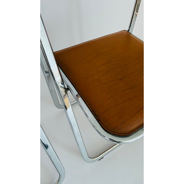Tamara Folding Chairs in Tan Leather from Arrben, Italy, 1970, Set of 2 For Sale - Image 11 of 16
