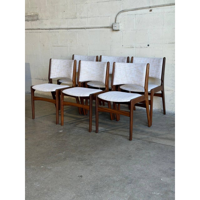 Rosewood Dining Chairs in Style of Erik Buch Upholstered Mid-Century Seating Set of 6 Denmark 1960s For Sale - Image 4 of 11