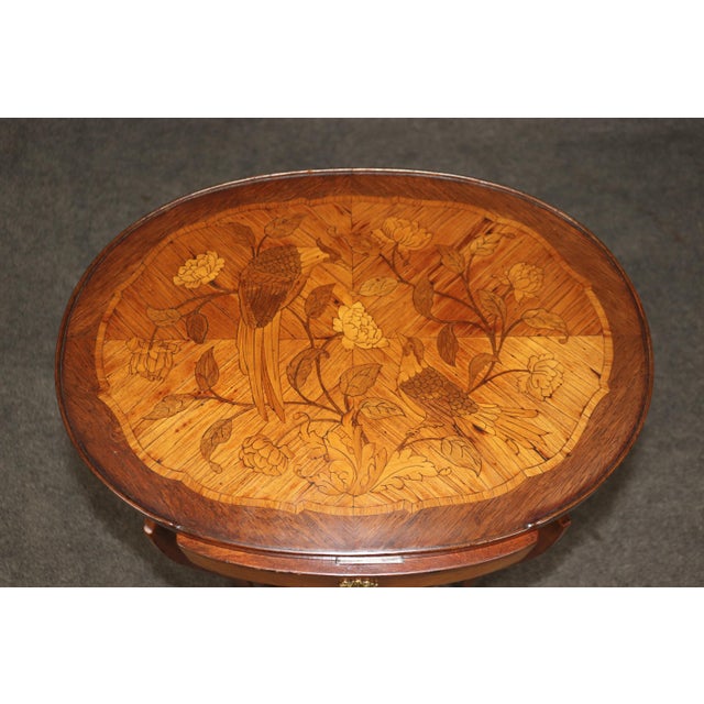 Signed French Louis XV Style Inlaid Marquetry 2 Tier Night Stand End Table For Sale In Philadelphia - Image 6 of 10
