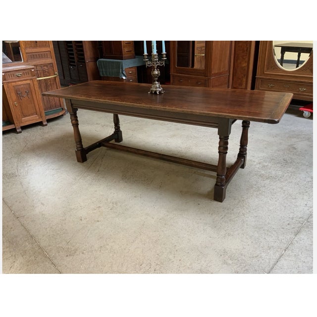 1940s Vintage Monastery Table in Oak, 1940 For Sale - Image 5 of 11