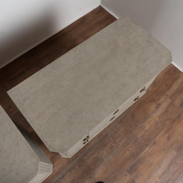 Pair of 19th Century Swedish Gray Painted Chests of Drawers For Sale - Image 6 of 18