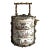 Vintage Chinoiserie Famille Rose Crackled Ceramic Stacking Lunch Box 12"x6.25" For Sale