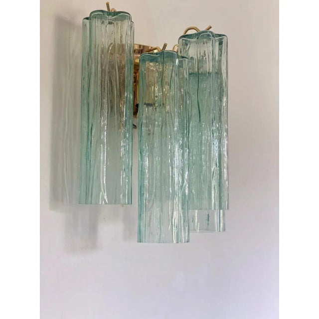 Contemporary Italian Wall Light in Green Tronchi Murano Glass by Simoeng For Sale - Image 3 of 13