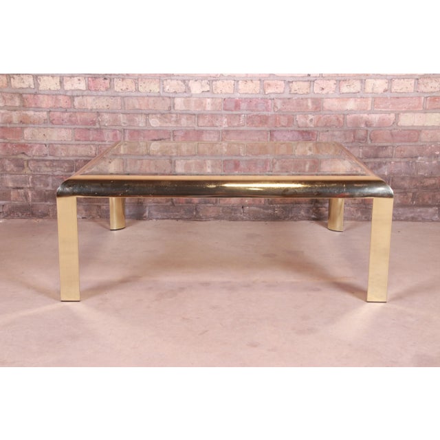 Design Institute of America Modern Hollywood Regency Brass & Glass Cocktail Table, 1984 For Sale - Image 11 of 12