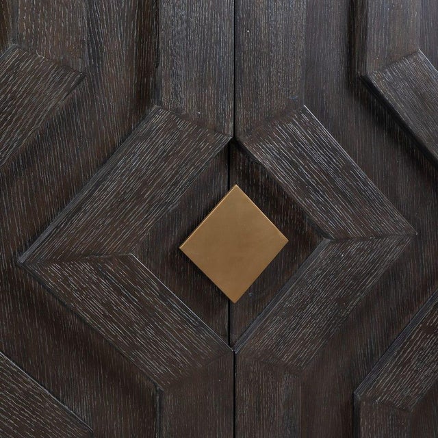 Not Yet Made - Made To Order Chevron 4 Door Cabinet-New For Sale - Image 5 of 8