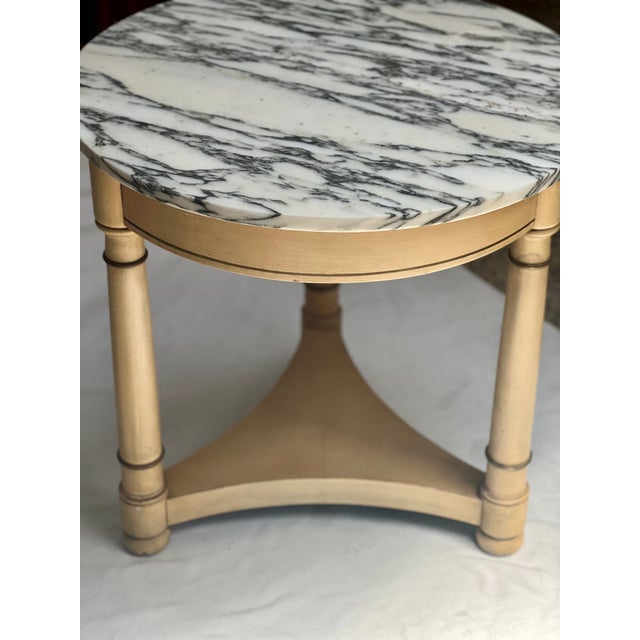 White Late 20th Century Directoire Style Marble Top Gueridon Table - Project Piece For Sale - Image 8 of 9