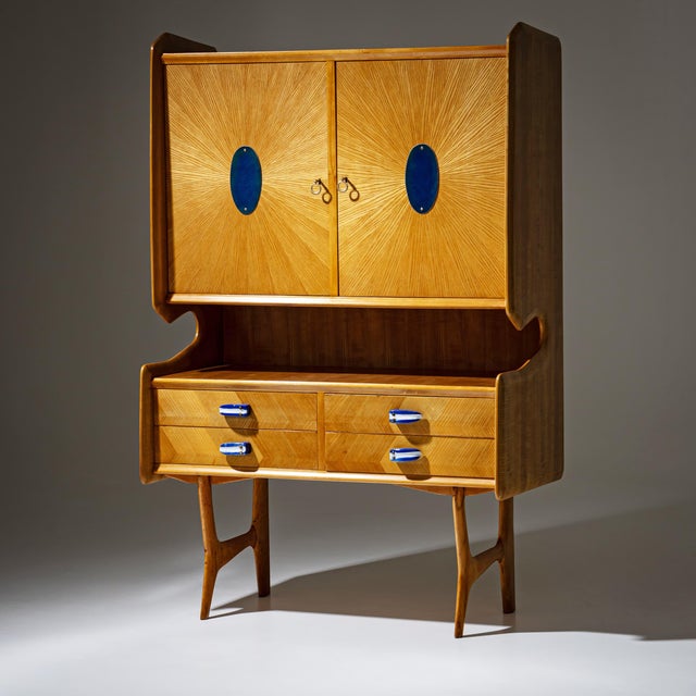 Vintage Italian Credenza with Ceramic Handles, 1950s For Sale - Image 12 of 12