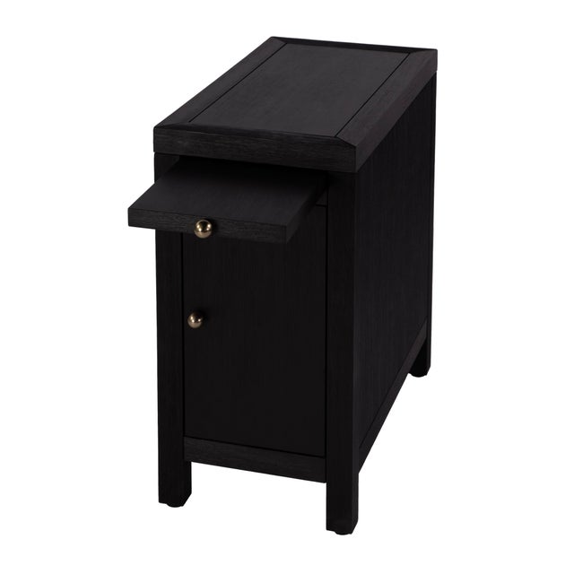 2020s Nora 12 in. W Rectangular Wood 1 Door Narrow End Table with Pull-Out Tray, Antique Coffee For Sale - Image 5 of 11
