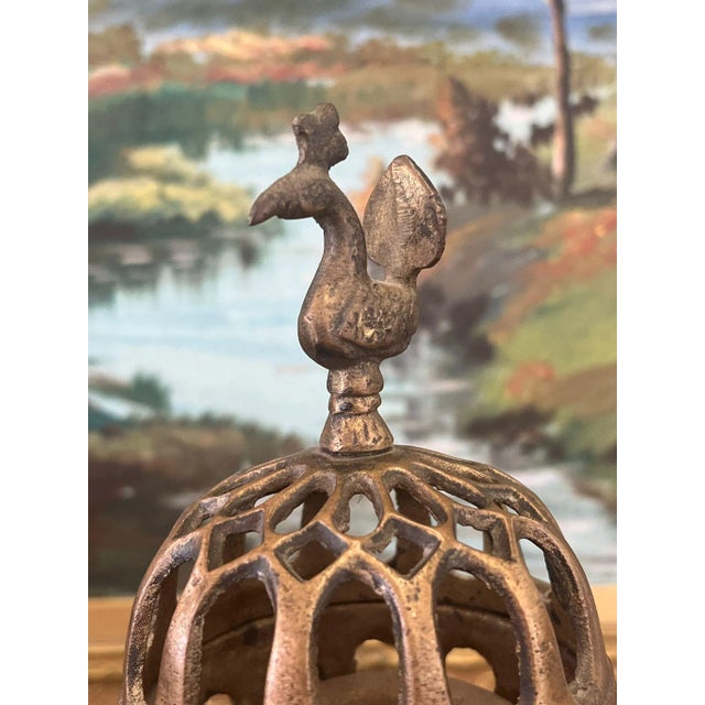 1970s Handmade Brass Style Decorated Tea Light Holder. For Sale - Image 4 of 8