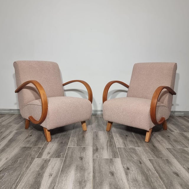 Art Deco Lounge Chairs from Jindřich Halabala, 1950s, Set of 2 For Sale - Image 14 of 16