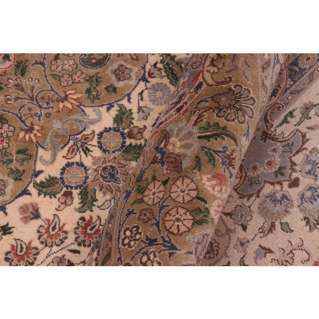 Textile Medallion Heritage 1990's Pak-Persian Beige/Gold Wool Rug - 8'0'' X 10'2'' For Sale - Image 7 of 9