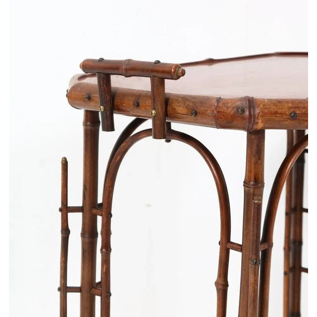 Art Nouveau Tea Table in Bamboo, 1900s For Sale - Image 11 of 13