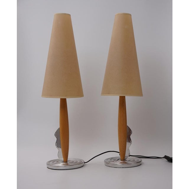 Silver Vintage Table Lamps from Artelumen, 1990s, Set of 2 For Sale - Image 8 of 8