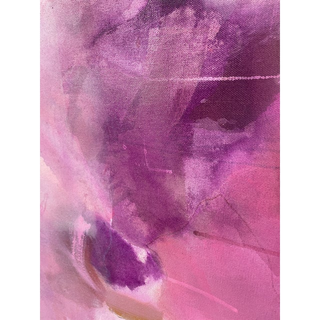 "Blame It on the Twilight" Dimensional Abstract in Plum and Orchid For Sale - Image 4 of 12