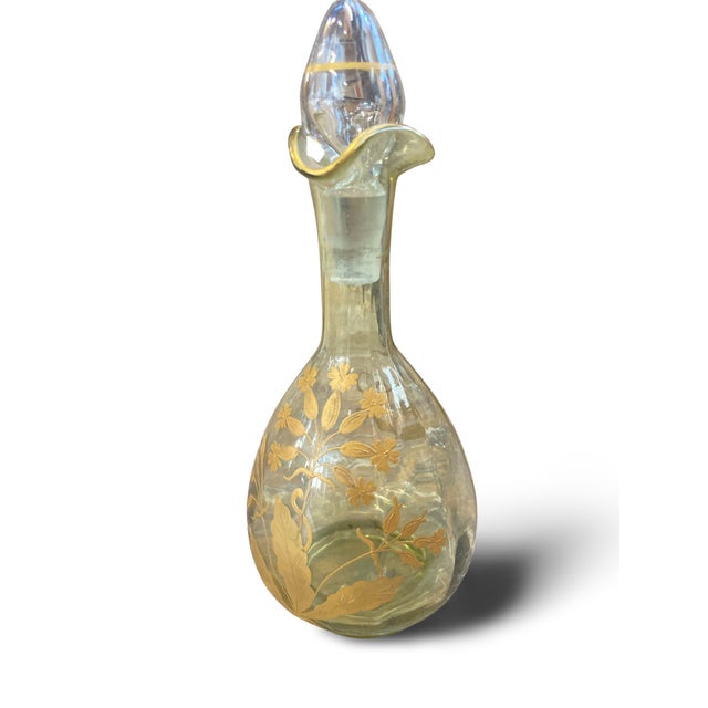 Baccarat Decanter in Gilded Crystal from Baccarat, 1900s For Sale - Image 4 of 13