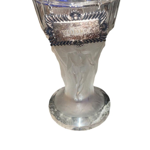 Pair of Hoffmann Art Deco Crystal Nude Figural and Grape Decanters, 1920's. For Sale In Los Angeles - Image 6 of 11