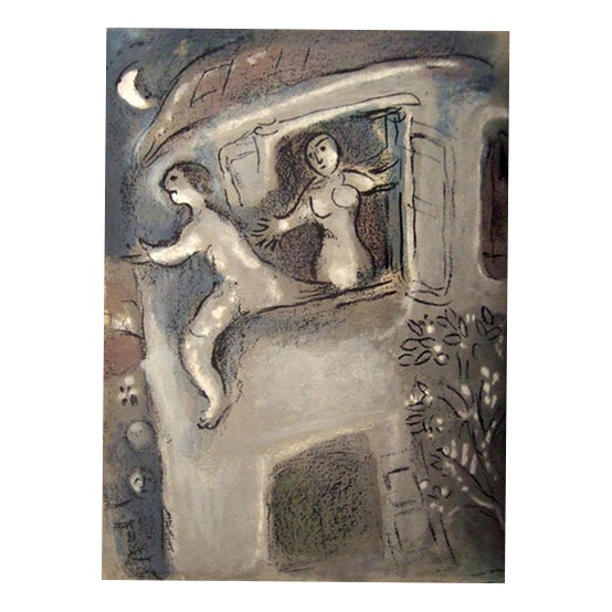 Marc Chagall, David Saved by Mical, 1960, Lithograph For Sale