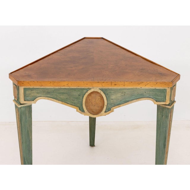 Louis XVI Style Green Painted Walnut Side Table For Sale In New York - Image 6 of 7