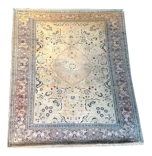1980s Vintage Silk Chinese Contemporary Area Rug- 6′ × 9′